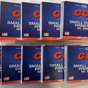 1,000 count Small Pistol Primers (CCI No. 500)