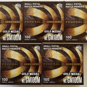 500 count Small Pistol Match Primers (Federal No. GMT100M)
