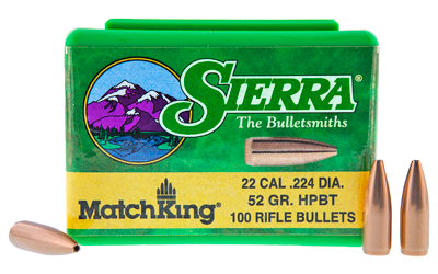 .22 caliber 52 grain HPBT Sierra MatchKing (100 count)