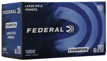 1,000 count Federal Champion Centerfire Large Rifle Primers (No. 210)
